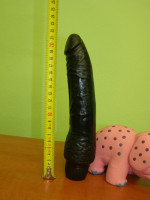 Vibrator cu gel negru, dimensiune 20 cm