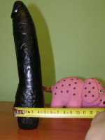 Vibrator cu gel negru, dimensiune 20 cm